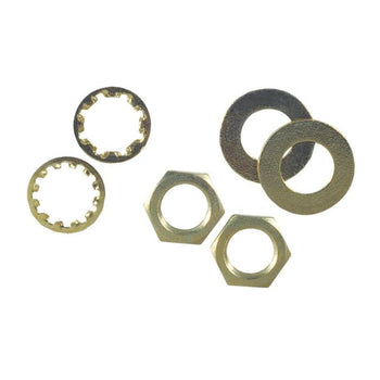 6 Assorted Nuts and Washers, Brass-Plated Steel