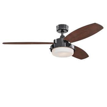 Alloy LED 52-Inch Reversible Three-Blade Indoor Ceiling Fan, Gun Metal Finish with LED Light Kit
