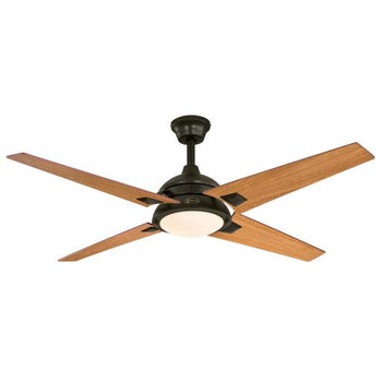 Desoto 52-Inch Reversible Four-Blade Indoor Ceiling Fan, Oil Rubbed Bronze Finish with LED Light Kit