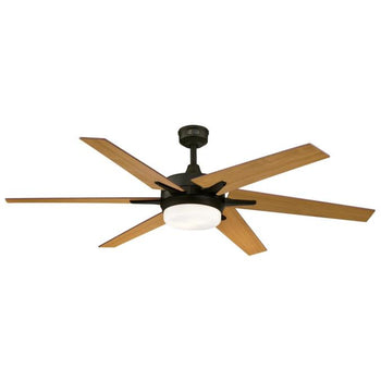 Cayuga 60-Inch Reversible Six-Blade Indoor Ceiling Fan, Oil Rubbed Bronze Finish with Dimmable LED Light Kit