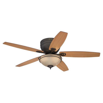 Carolina LED 52-Inch Reversible Five-Blade Indoor Ceiling Fan, Oil Rubbed Bronze Finish with LED Light Kit