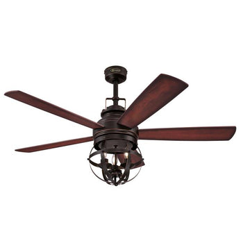 Stella Mira 52-Inch Five-Blade Indoor Ceiling Fan, Oil Rubbed Bronze Finish with Dimmable LED Light Kit