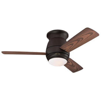 Halley 44-Inch Three-Blade Indoor/Outdoor Ceiling Fan, Oil Rubbed Bronze Finish with Dimmable LED Light Kit, Remote Control Included