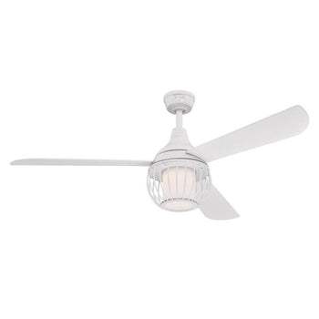 Graham 52-Inch Three-Blade Indoor Ceiling Fan, White Finish with Dimmable LED Light Kit, Remote Control Included