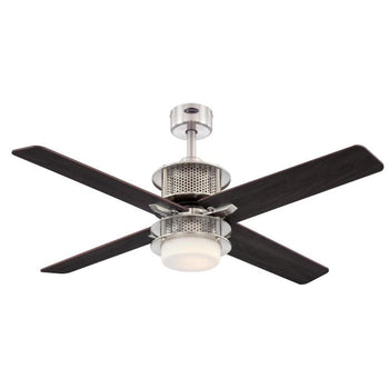 Oscar 48-Inch Four-Blade Indoor Ceiling Fan, Brushed Nickel Finish with Dimmable LED Light Fixture, Remote Control Included