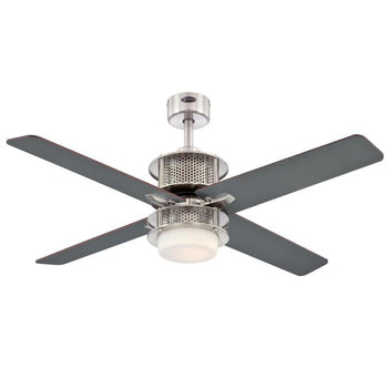 Oscar 48-Inch Four-Blade Indoor Ceiling Fan, Brushed Nickel Finish with Dimmable LED Light Fixture, Remote Control Included