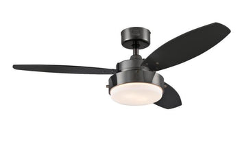 Alloy 42-Inch Three-Blade Indoor Ceiling Fan, Gun Metal Finish with LED Light Fixture