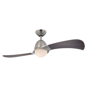 Solana 48-Inch Two-Blade Indoor Ceiling Fan, Brushed Nickel Finish with Dimmable LED Light Fixture, Remote Control Included