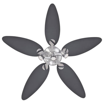 Xavier II 52-Inch Five-Blade Indoor Ceiling Fan, Brushed Nickel Finish with Gun Metal Accents and Dimmable LED Light Fixture