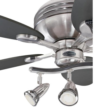 Xavier II 52-Inch Five-Blade Indoor Ceiling Fan, Brushed Nickel Finish with Gun Metal Accents and Dimmable LED Light Fixture