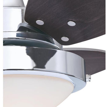 Wengue 30-Inch Three-Blade Indoor Ceiling Fan, Chrome Finish with LED Light Fixture