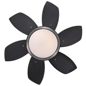 Quince 24-Inch Six-Blade Indoor Ceiling Fan, Gun Metal Finish with Dimmable LED Light Fixture