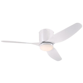 Carla 46-Inch Three-Blade Indoor Ceiling Fan, White Finish with Dimmable LED Light Fixture, Remote Control Included