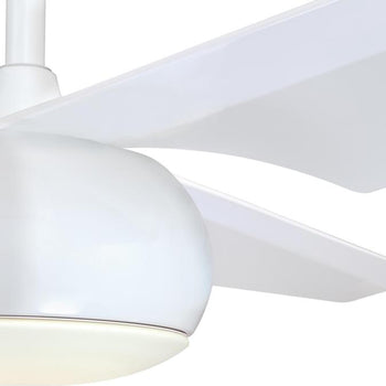 Madeline 56-Inch Three-Blade Indoor Ceiling Fan, White Finish with Dimmable LED Light Fixture, Remote Control Included