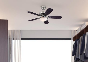 Cassidy 36-Inch Five-Blade Indoor Ceiling Fan, Brushed Nickel Finish with Dimmable LED Light Fixture