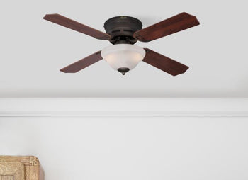 Hadley 42-Inch Four-Blade Indoor Ceiling Fan, Oil Rubbed Bronze Finish with Dimmable LED Light Fixture