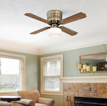 Casanova Supreme 42-Inch Four-Blade Indoor Ceiling Fan, Antique Brass Finish with LED Light Fixture