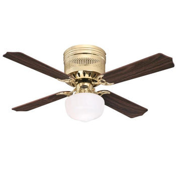 Casanova Supreme 42-Inch Four-Blade Indoor Ceiling Fan, Polished Brass Finish with LED Light Fixture