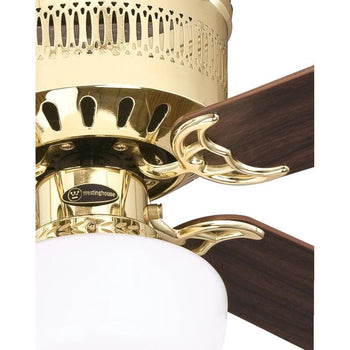 Casanova Supreme 42-Inch Four-Blade Indoor Ceiling Fan, Polished Brass Finish with LED Light Fixture