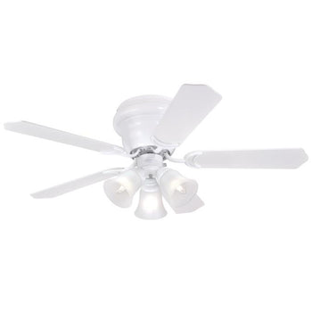 Contempra Trio 42-Inch Five-Blade Indoor Ceiling Fan, White Finish with Dimmable LED Light Fixture