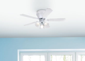 Contempra Trio 42-Inch Five-Blade Indoor Ceiling Fan, White Finish with Dimmable LED Light Fixture