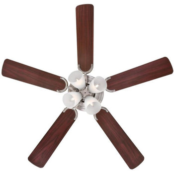 Contempra IV 52-Inch Five-Blade Indoor Ceiling Fan, Brushed Nickel Finish with Dimmable LED Light Fixture