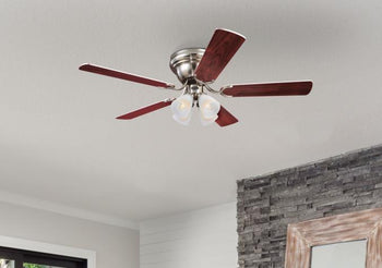 Contempra IV 52-Inch Five-Blade Indoor Ceiling Fan, Brushed Nickel Finish with Dimmable LED Light Fixture
