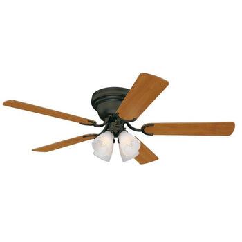 Contempra IV 52-Inch Five-Blade Indoor Ceiling Fan, Oil Rubbed Bronze Finish with Dimmable LED Light Fixture