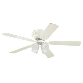 Contempra IV 52-Inch Five-Blade Indoor Ceiling Fan, White Finish with Dimmable LED Light Fixture