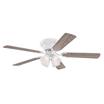 Contempra IV 52-Inch Five-Blade Indoor Ceiling Fan, White Finish with Dimmable LED Light Fixture