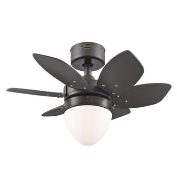 Origami 24-Inch Six-Blade Indoor Ceiling Fan, Espresso Finish with Dimmable LED Light Fixture