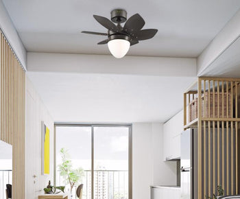 Origami 24-Inch Six-Blade Indoor Ceiling Fan, Espresso Finish with Dimmable LED Light Fixture