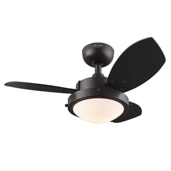 Wengue 30-Inch Three-Blade Indoor Ceiling Fan, Espresso Finish with LED Light Fixture