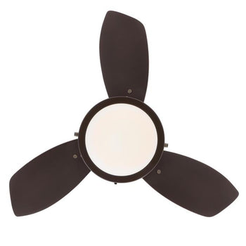 Wengue 30-Inch Three-Blade Indoor Ceiling Fan, Espresso Finish with LED Light Fixture