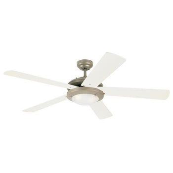 Comet 52-Inch Five-Blade Indoor Ceiling Fan, Brushed Pewter Finish with Dimmable LED Light Fixture