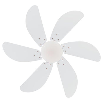 Turbo Swirl 30-Inch Six-Blade Indoor Ceiling Fan, White Finish with Dimmable LED Light Fixture