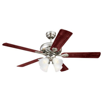 Swirl 52-Inch Five-Blade Indoor Ceiling Fan, Brushed Nickel Finish with Dimmable LED Light Fixture