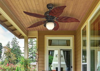 Oasis 48-Inch Five-Blade Indoor/Outdoor Ceiling Fan, Oil Rubbed Bronze Finish with LED Light Fixture