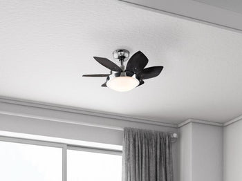 Quince 24-Inch Six-Blade Indoor Ceiling Fan, Chrome Finish with Dimmable LED Light Fixture