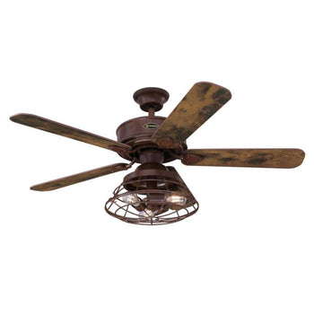 Barnett 48-Inch Five-Blade Indoor Smart WiFi Ceiling Fan, Barnwood Finish with Dimmable LED Light Fixture, Remote Control Included