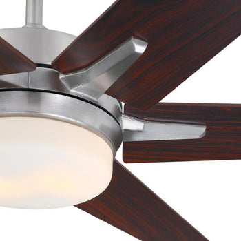 Cayuga 60-Inch Six-Blade Indoor Smart WiFi Ceiling Fan, Brushed Nickel Finish with Dimmable LED Light Fixture, Remote Control Included