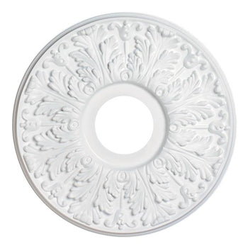 16-Inch Victorian Plastic Medallion, White Finish