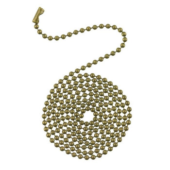 3-Foot Beaded Chain with Connector, Antique Brass Finish