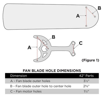 42-Inch Replacement Fan Blade Arm Set, Polished Brass Finish