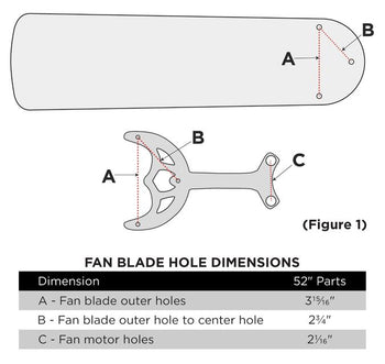 52-Inch Replacement Fan Blade Arm Set, White Finish