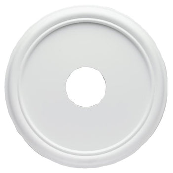 16-Inch Smooth Plastic Medallion, White Finish