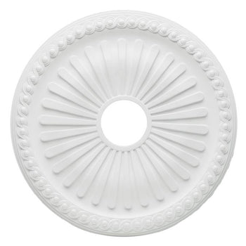 20-Inch Soleil Polyurethane Medallion, White Finish