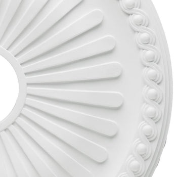 20-Inch Soleil Polyurethane Medallion, White Finish