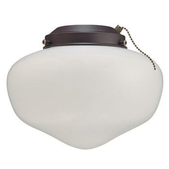 LED Schoolhouse Light Kit, Oil Rubbed Bronze Finish, White Opal Glass, Damp Location, ENERGY STAR