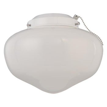 LED Schoolhouse Light Kit, White Finish, White Opal Glass, Damp Location, ENERGY STAR